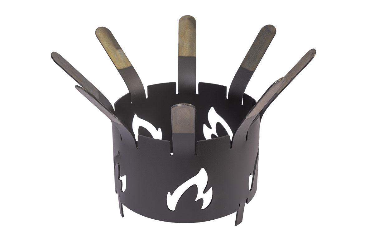 Wok-Aufsatz "Flamme" 20cm für Feuerplatte + Brötchen-Spieße